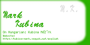 mark kubina business card